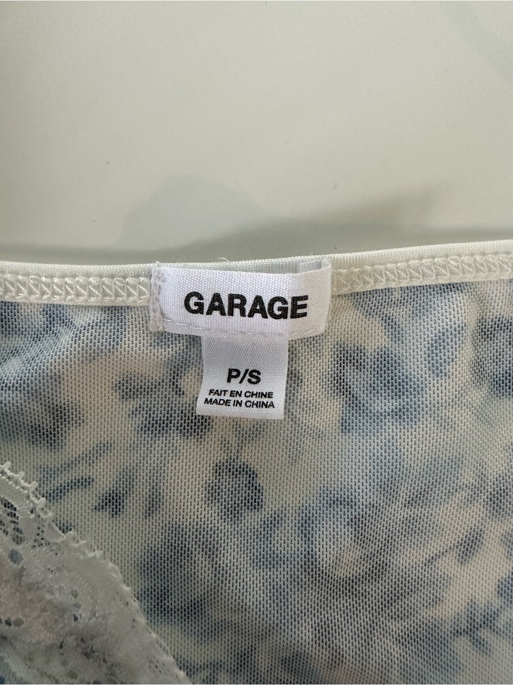 Garage Blue and White Floral Lace Cami - Picture 3 of 4